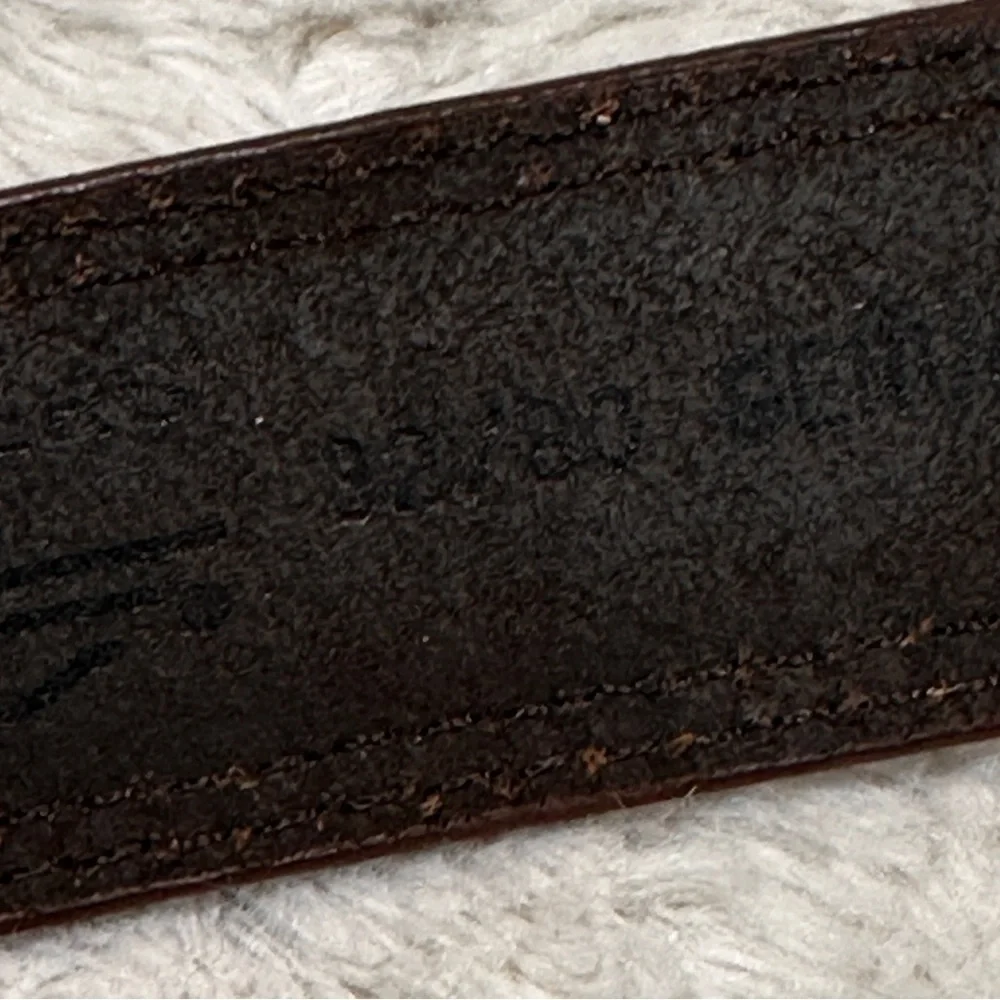 Dockers Genuine Leather Double Stitched Men's Belt  Brown Casual Dress Work
